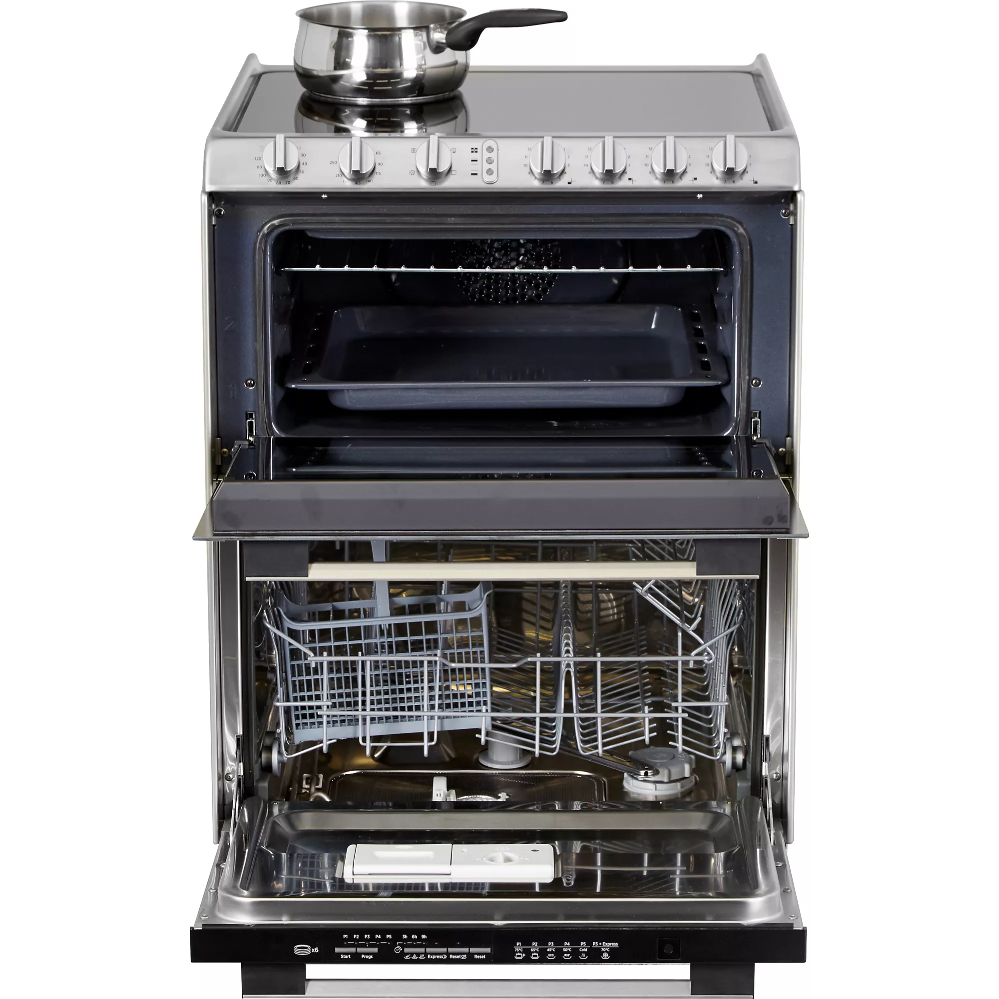 Combiné four lave-vaisselle ROSIERES TRV60NOIN/1 TRIO vitro